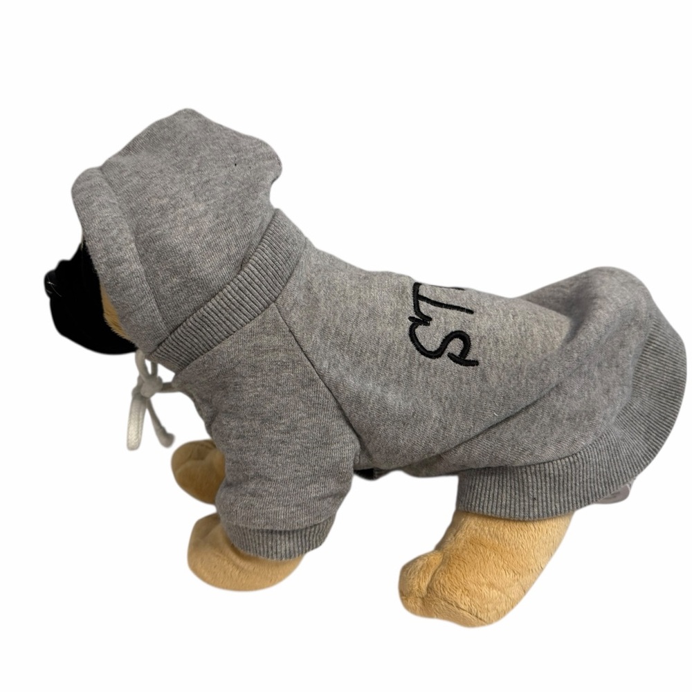 Gray STUD Dog Hoodie Sweatshirt size Small